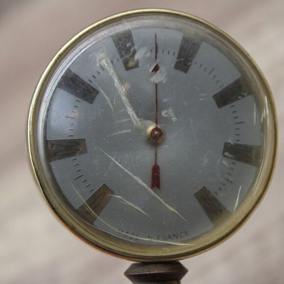 Vintage Made In France Key Shaped Brass Thermometer Retro Rare - Picture 4 of 7
